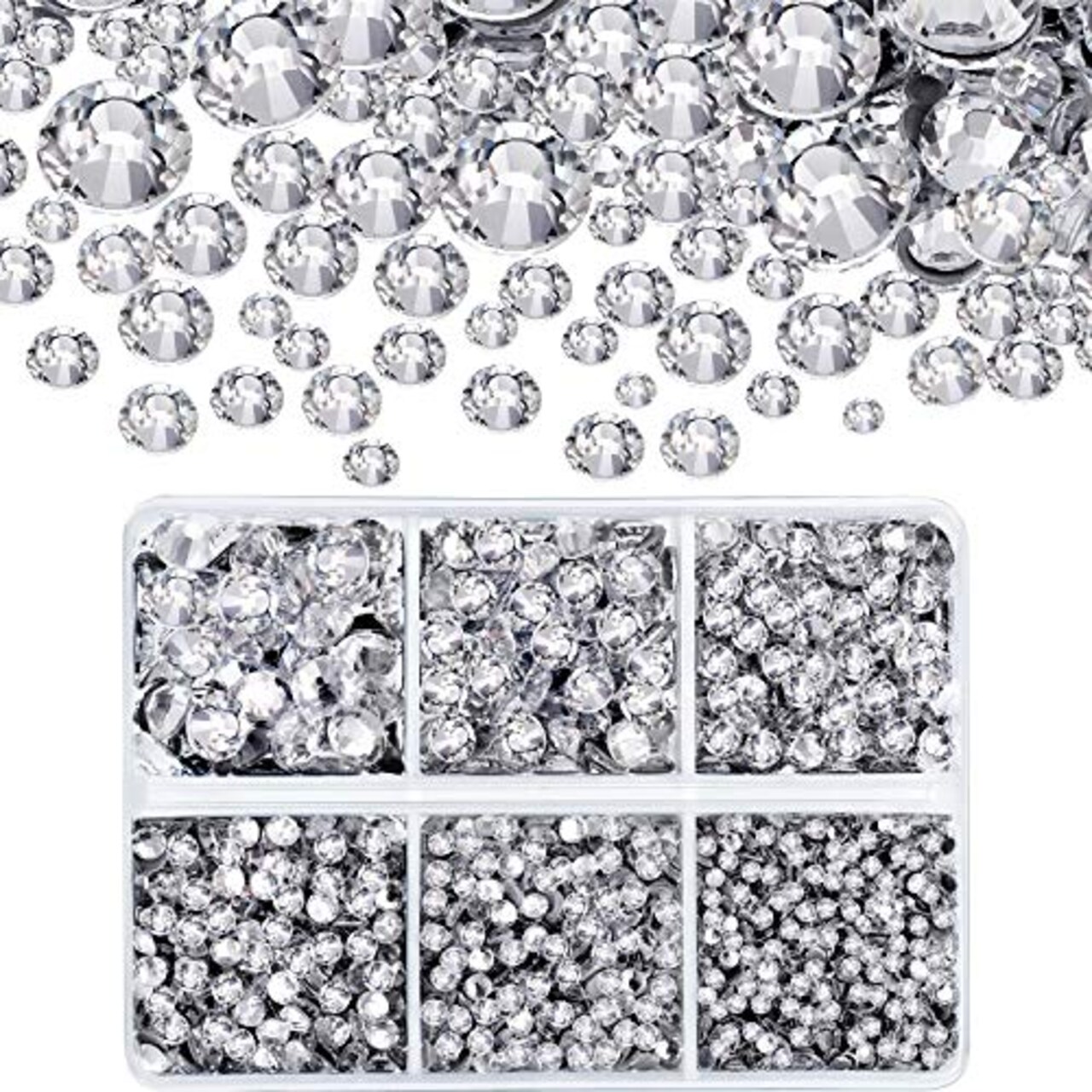 4000 Pieces Hotfix Rhinestones Crystals AB Clear Crystal Rhinestones  Flatback Gems Round Crystal Rhinestones Bulk for Crafts Clothing Dance  Costumes(Clear Color)